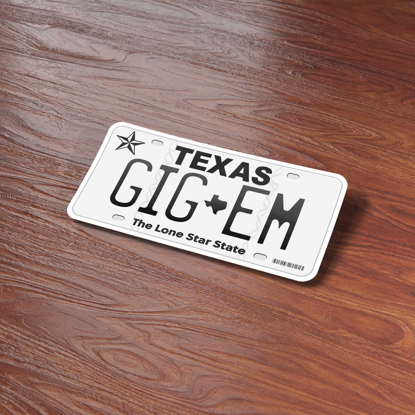 Gig Em Texas License Plate Sticker