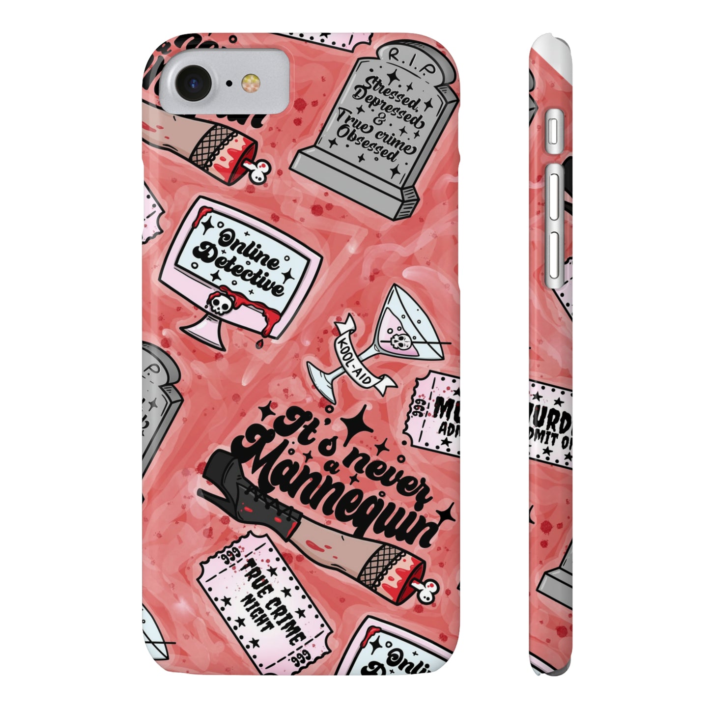 Red True Crime Slim Phone Cases