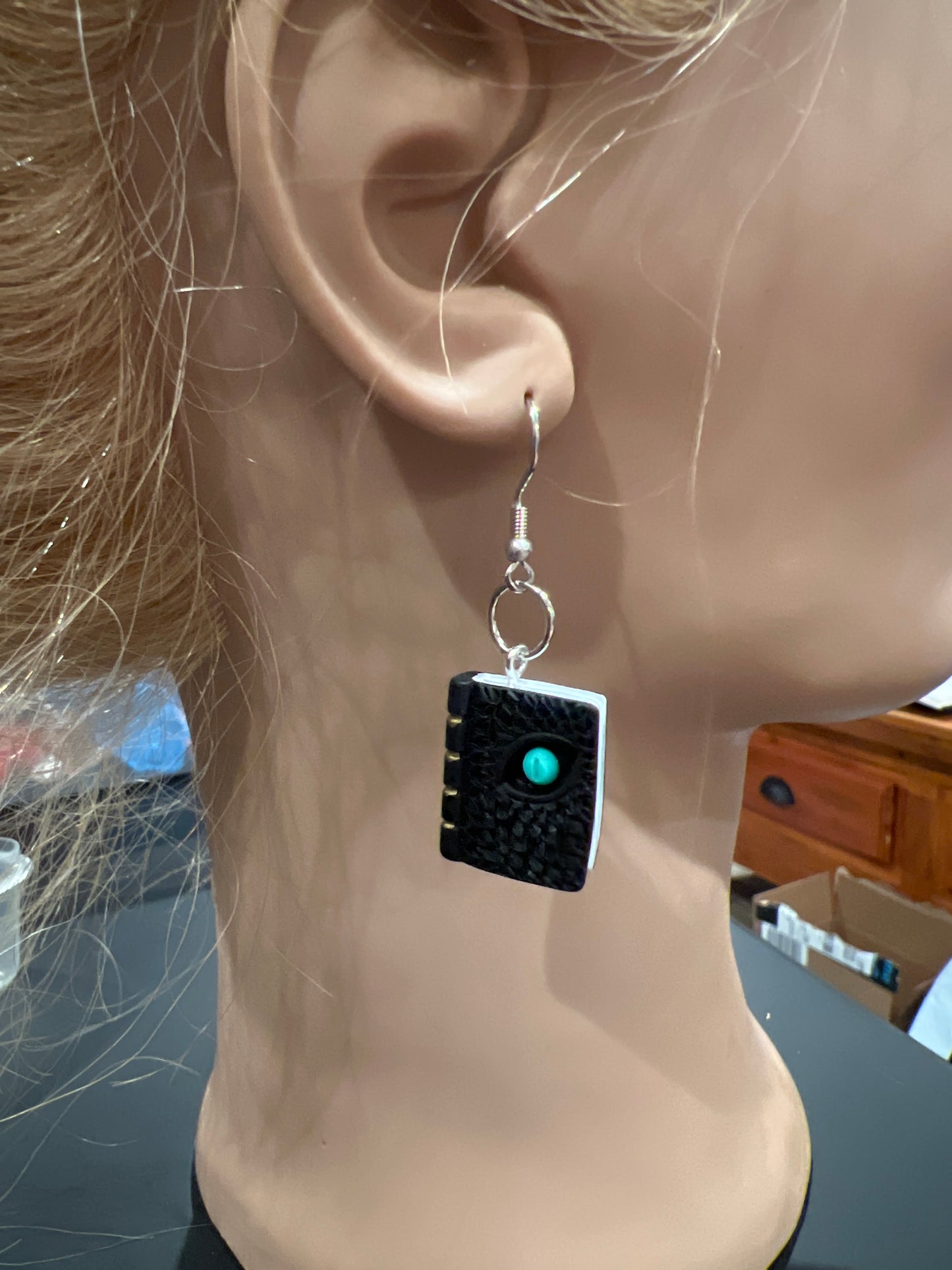 Dragon Eye Book Sterling Silver Dangle Earrings