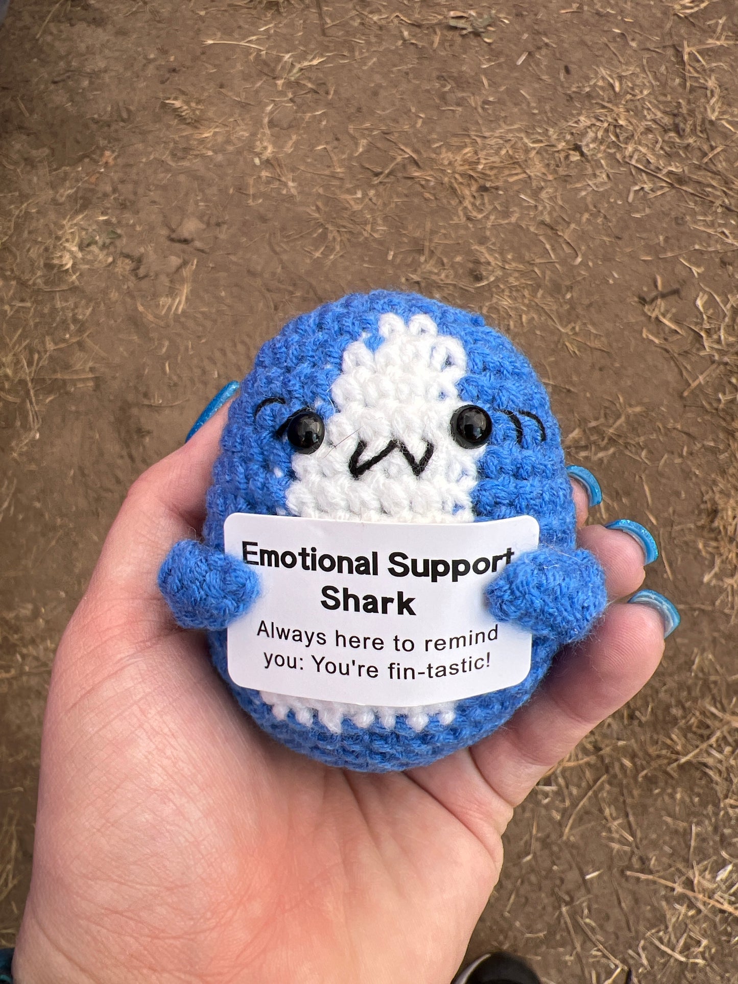 Emotional Support Shark Crochet Plushie