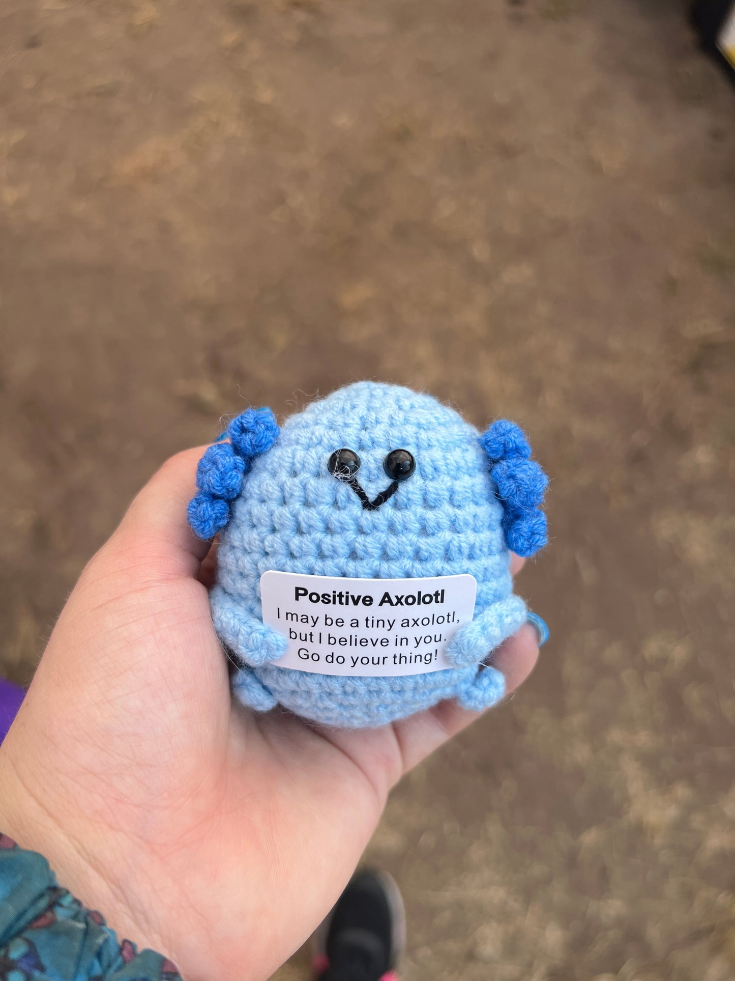 Positive Axolotl Crochet Plushie