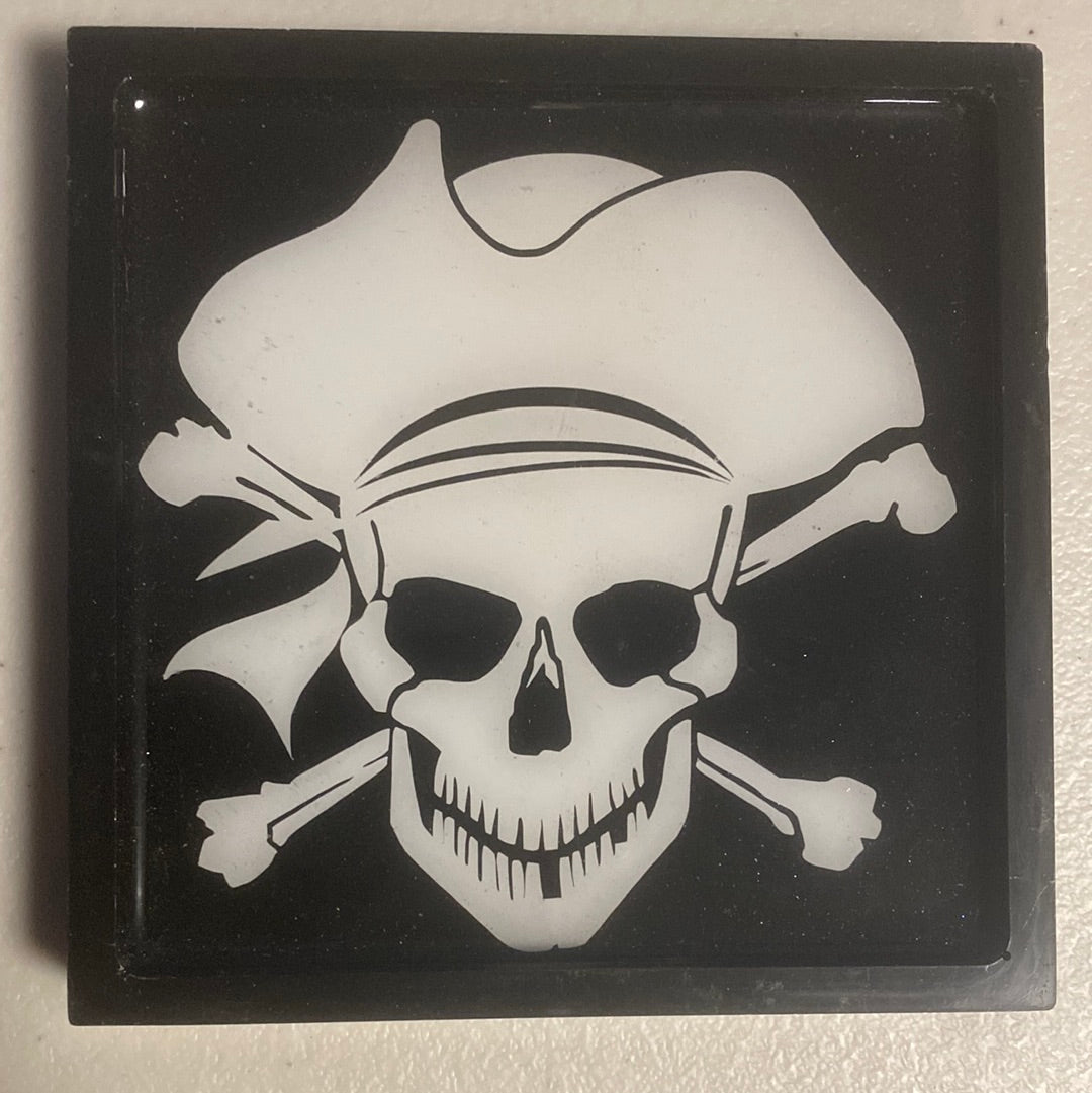 Jolly Roger Pirate Handmade Resin Coasters