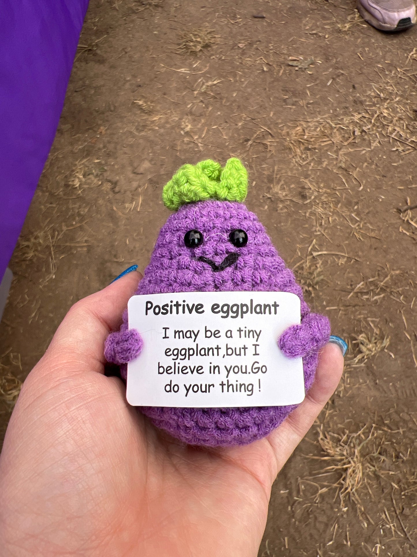 Positive Eggplant Crochet Plushie