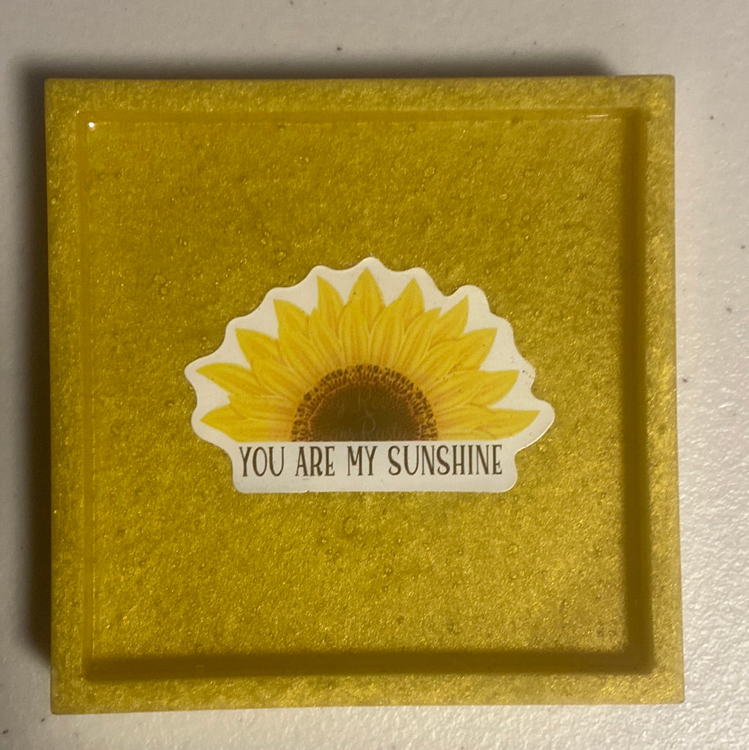 Sunflower Inspirational Handmade Resin Coasters