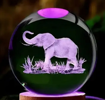 Laser Etched Glass Spheres with Stand - Regular stand or LED color rotating stand