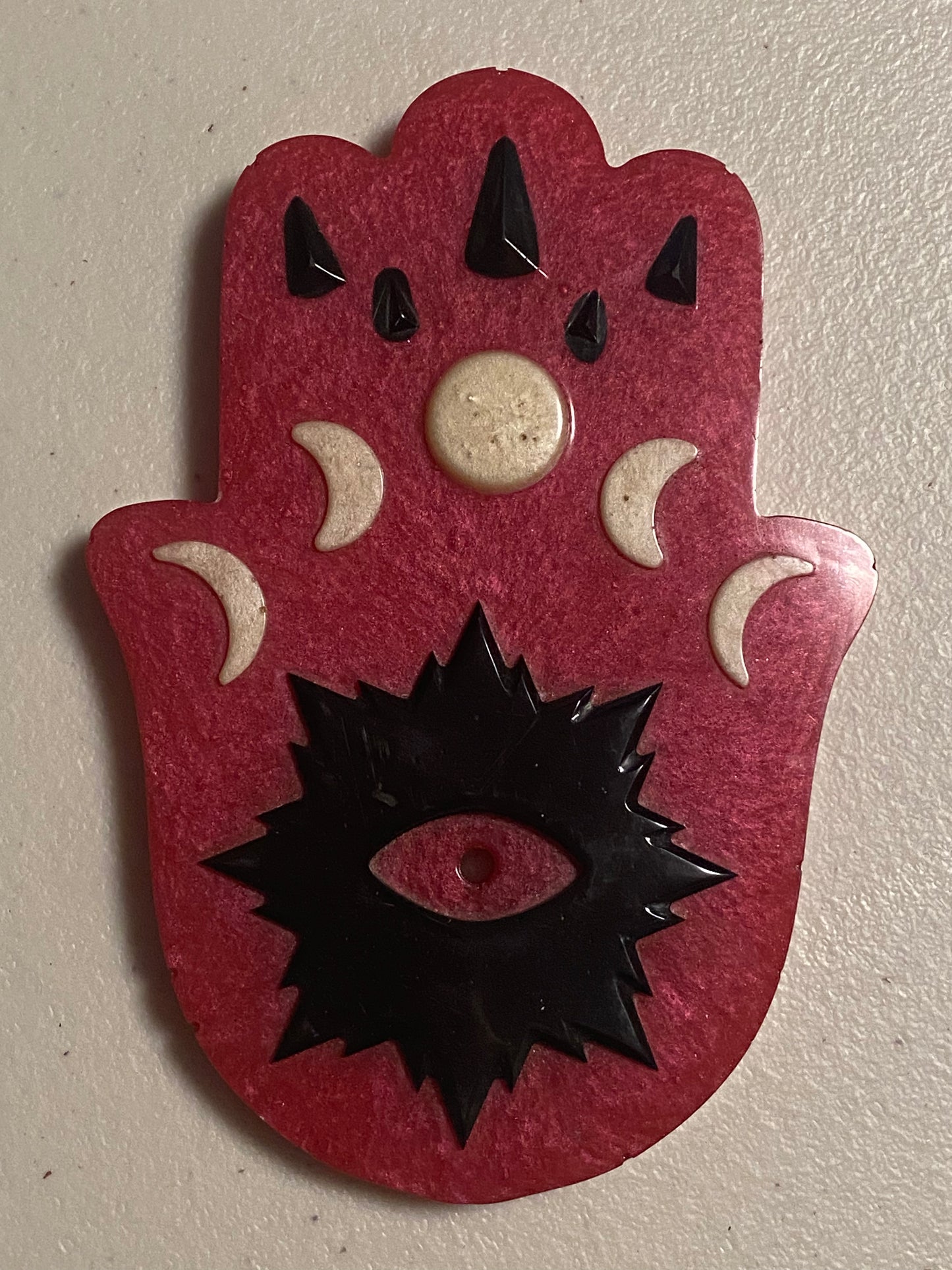 Hamsa Phases of the Moon Resin Stick Incense Holder