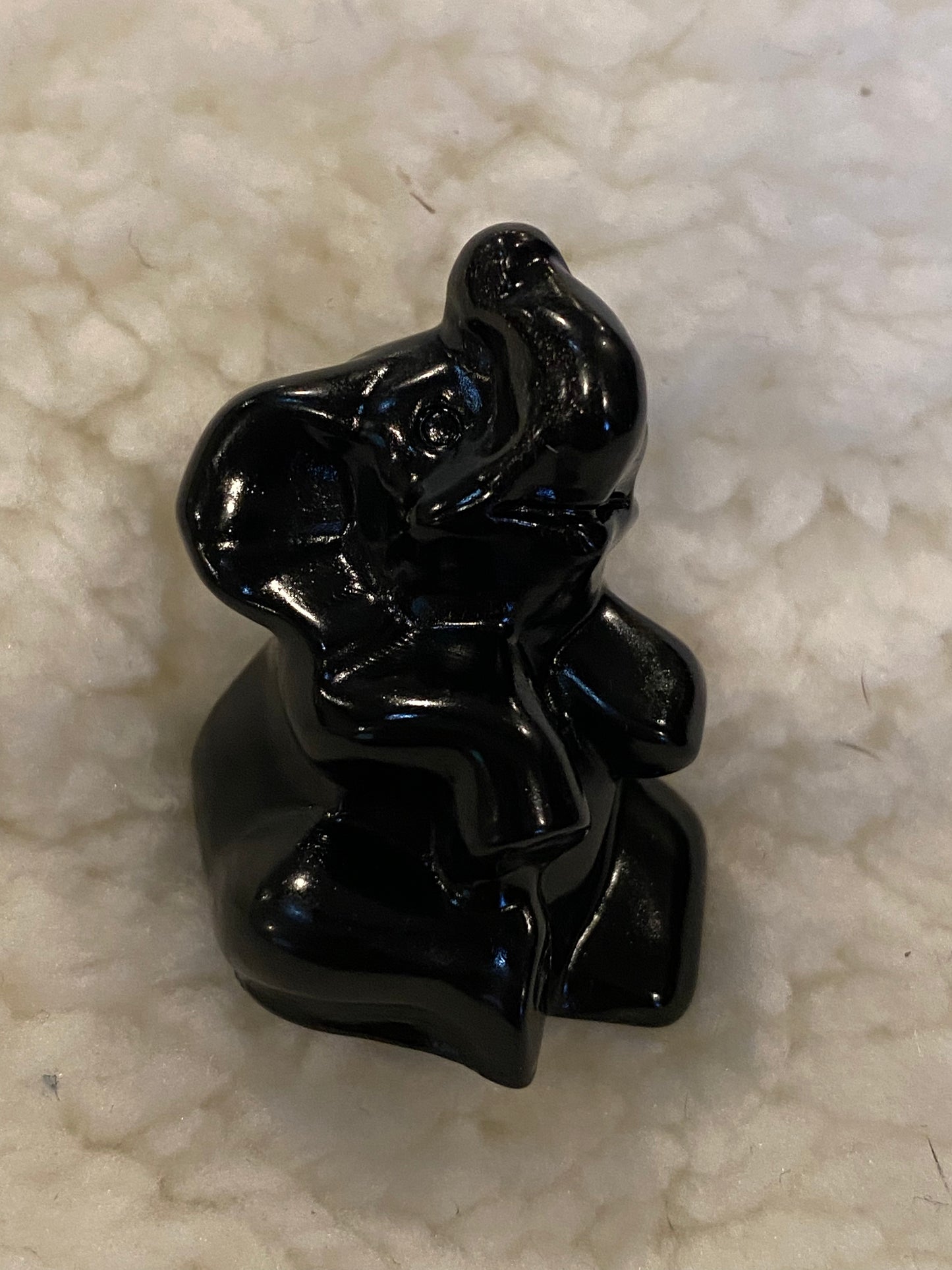 Small Black Obsidian Elephant 1” tall