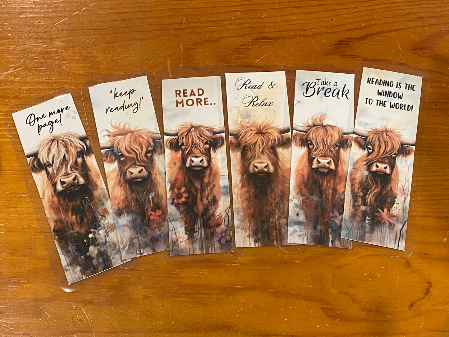 Highland Cow Laminated Bookmarks