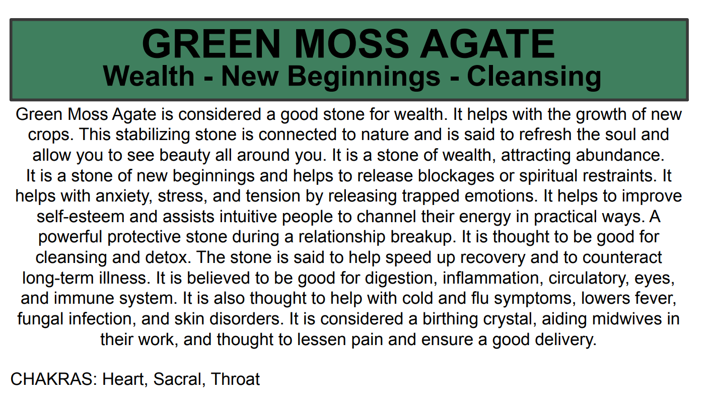 Green Moss Agate Gemstone - 5.15oz