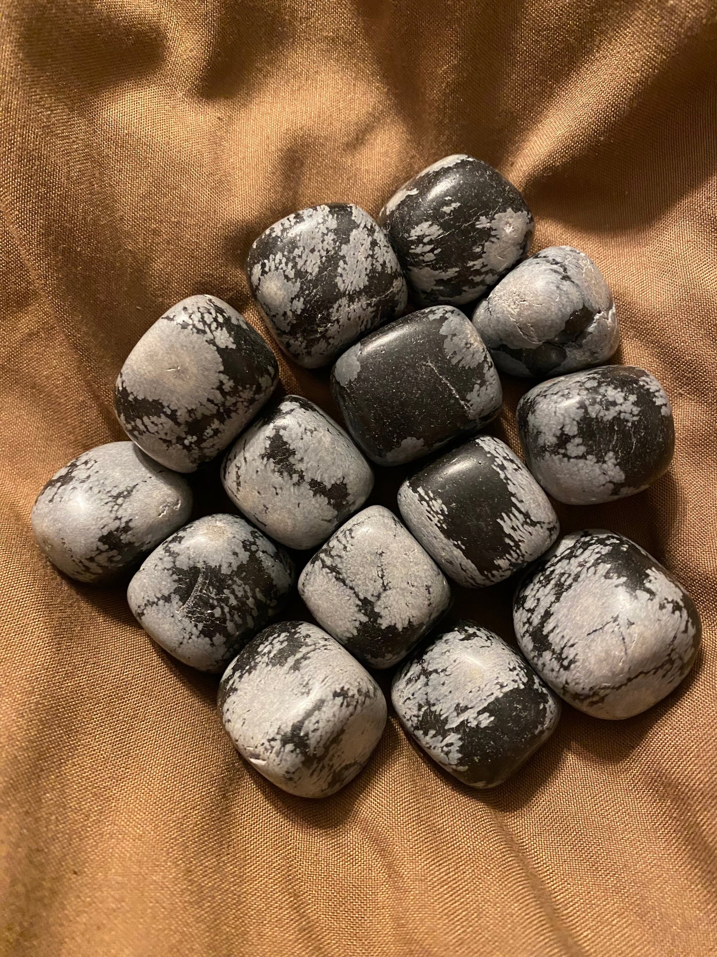 Snowflake Obsidian Tumbled Gemstone Crystal Cubes