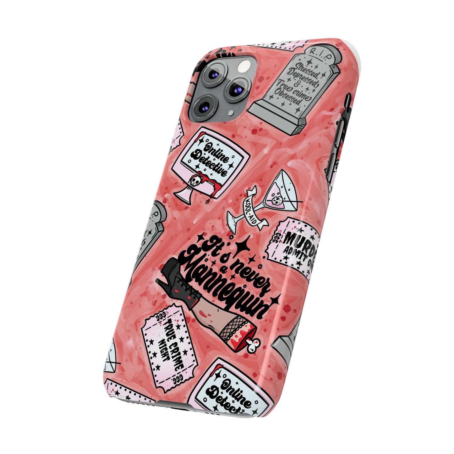 Red True Crime Slim Phone Cases