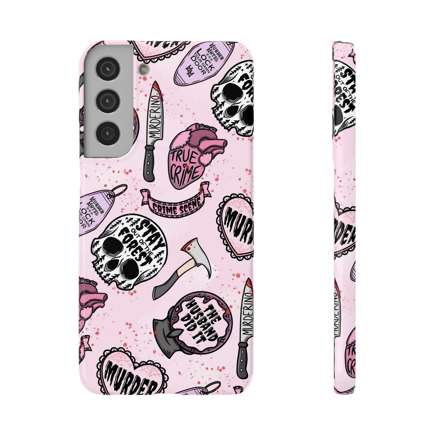 Pink True Crime Slim Phone Cases - Samsung