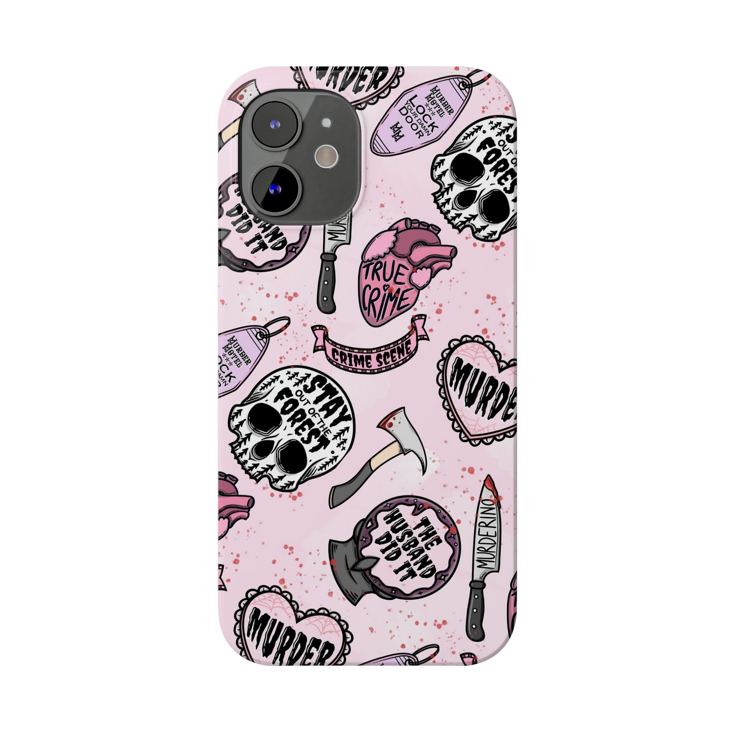 Pink True Crime Slim Phone Cases