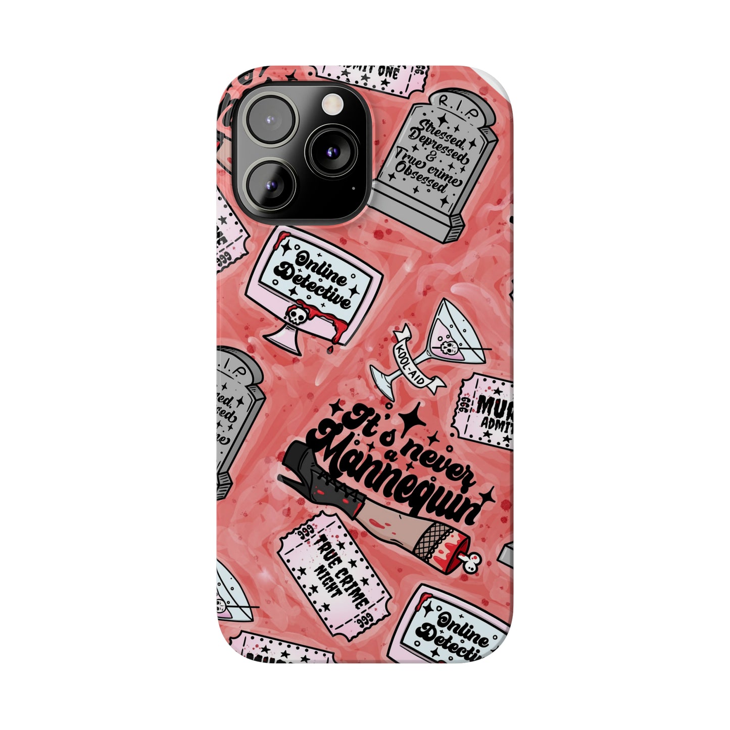 Red True Crime Slim Phone Cases