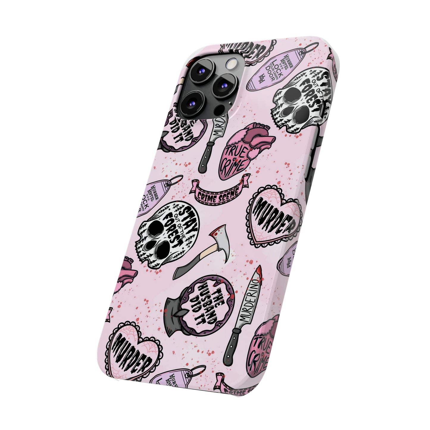 Pink True Crime Slim Phone Cases