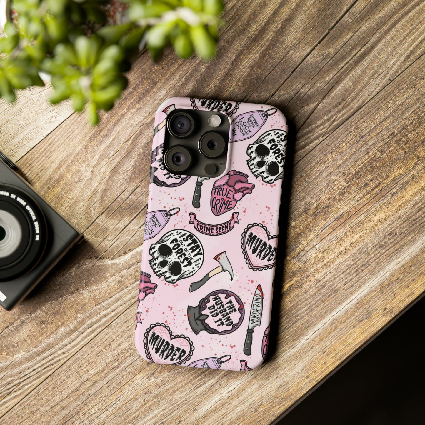 Pink True Crime Slim Phone Cases