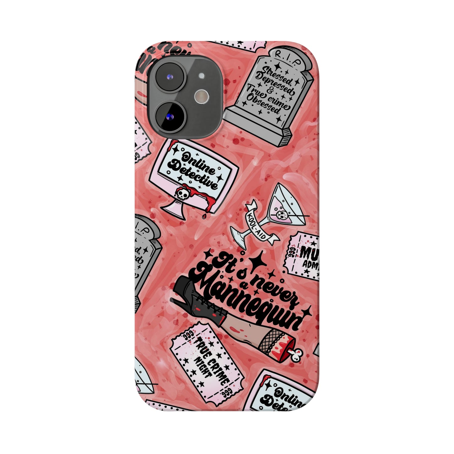 Red True Crime Slim Phone Cases