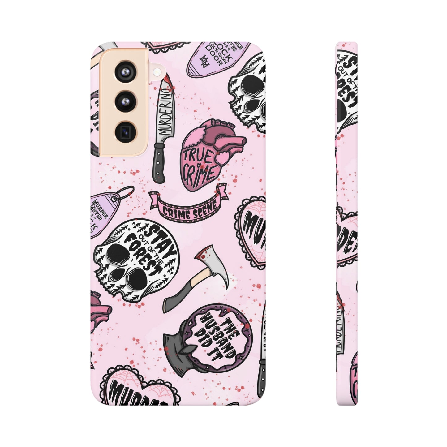 Pink True Crime Slim Phone Cases - Samsung