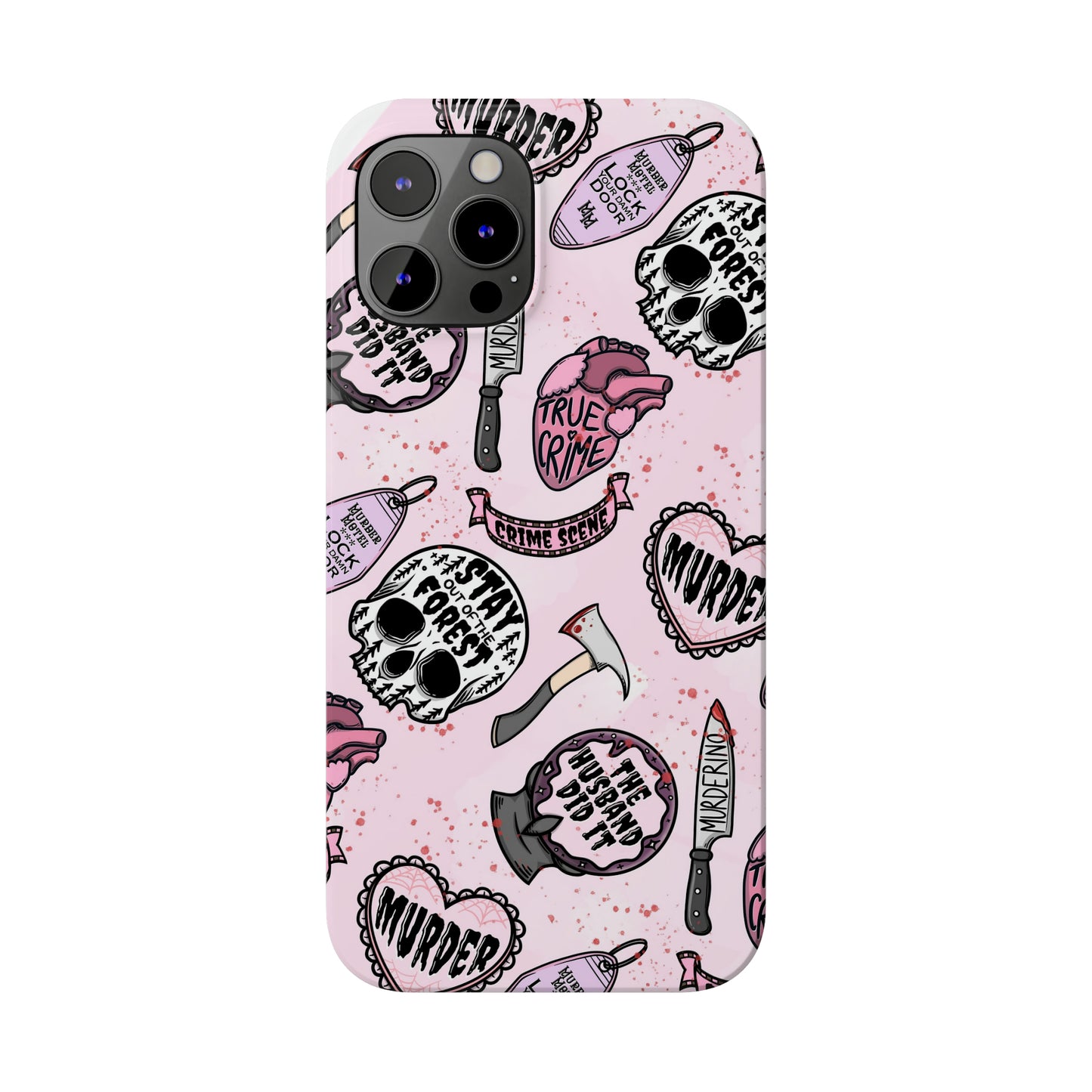 Pink True Crime Slim Phone Cases