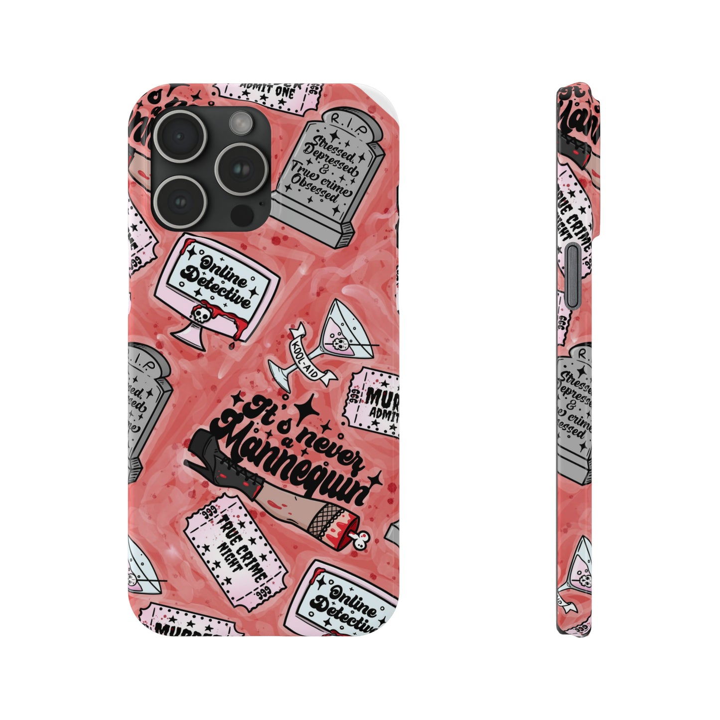 Red True Crime Slim Phone Cases