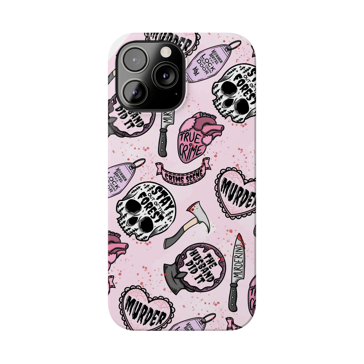 Pink True Crime Slim Phone Cases