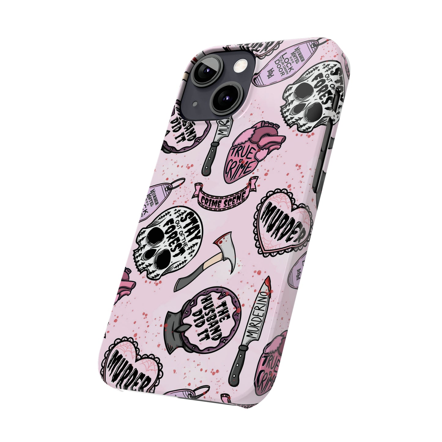 Pink True Crime Slim Phone Cases