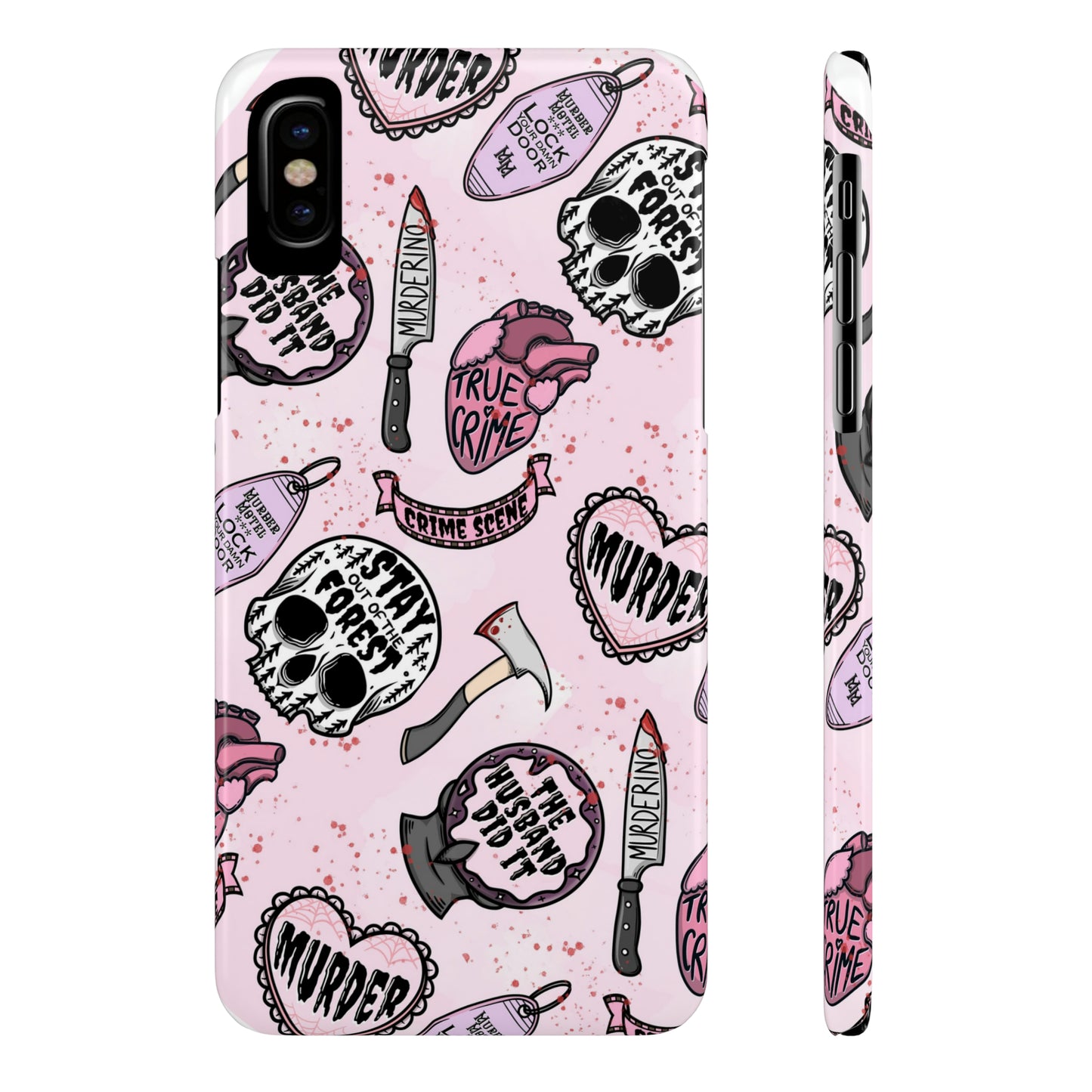 Pink True Crime Slim Phone Cases