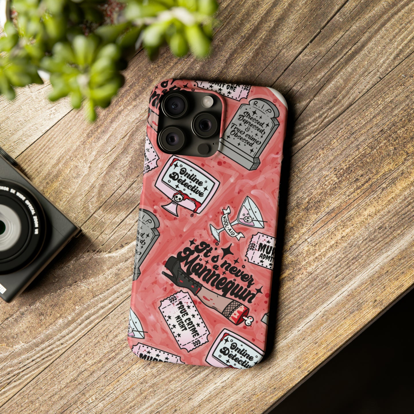 Red True Crime Slim Phone Cases