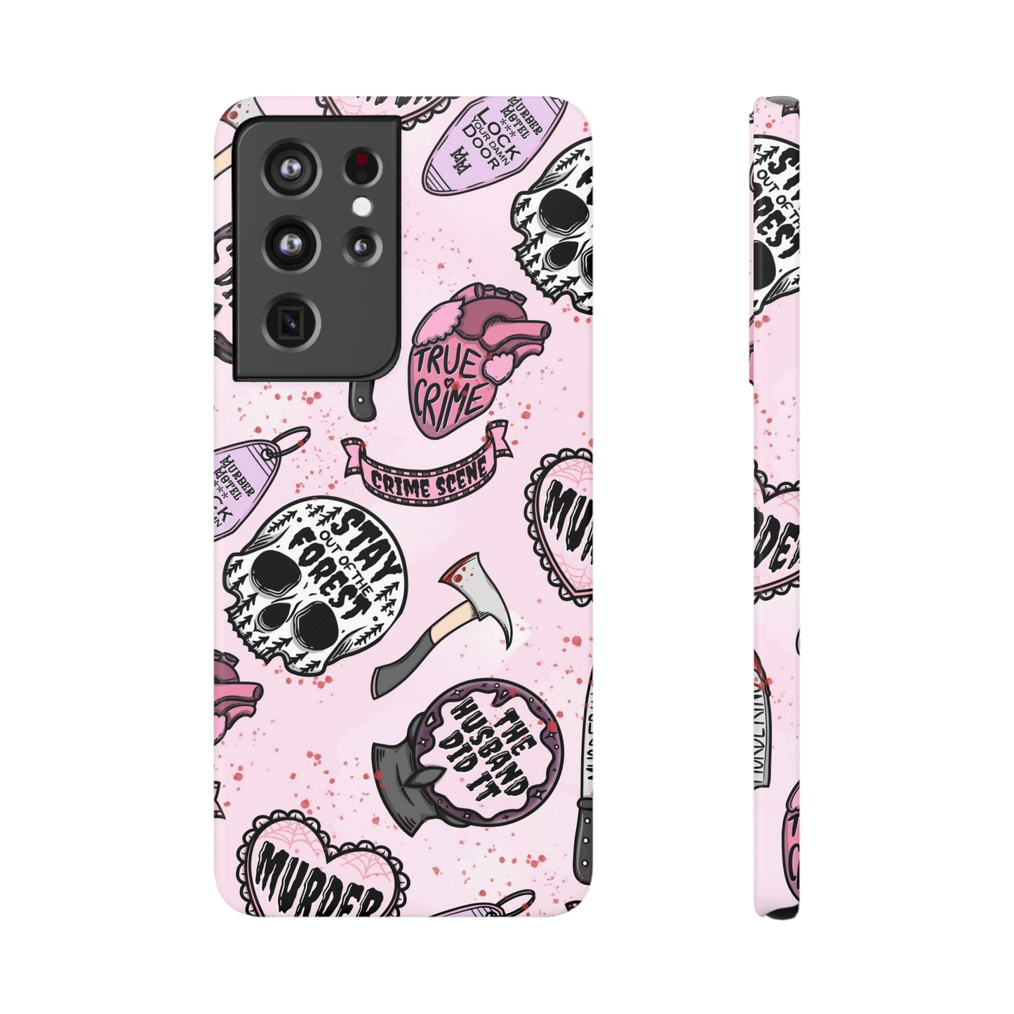 Pink True Crime Slim Phone Cases - Samsung