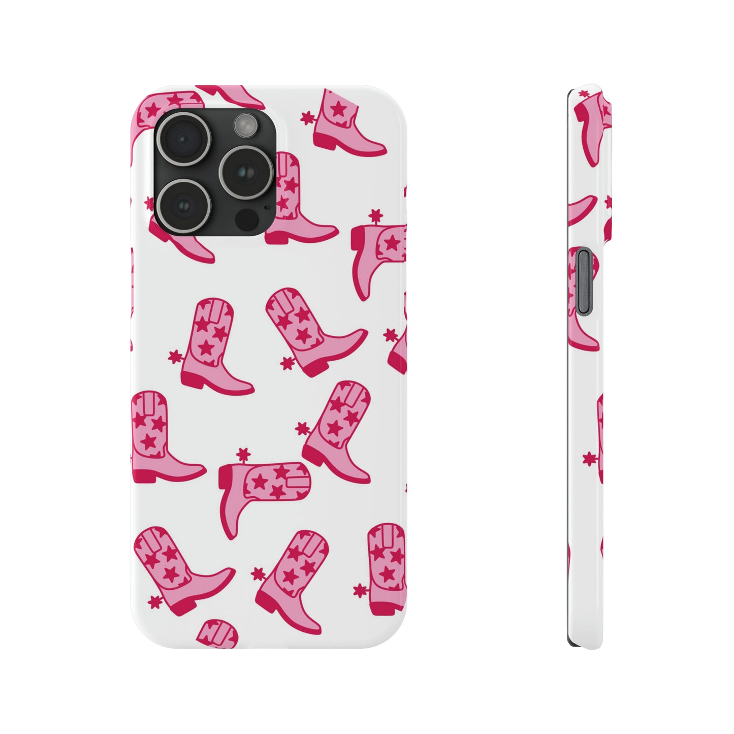 Pink Cowgirl/Cowboy Boots Slim Phone Cases