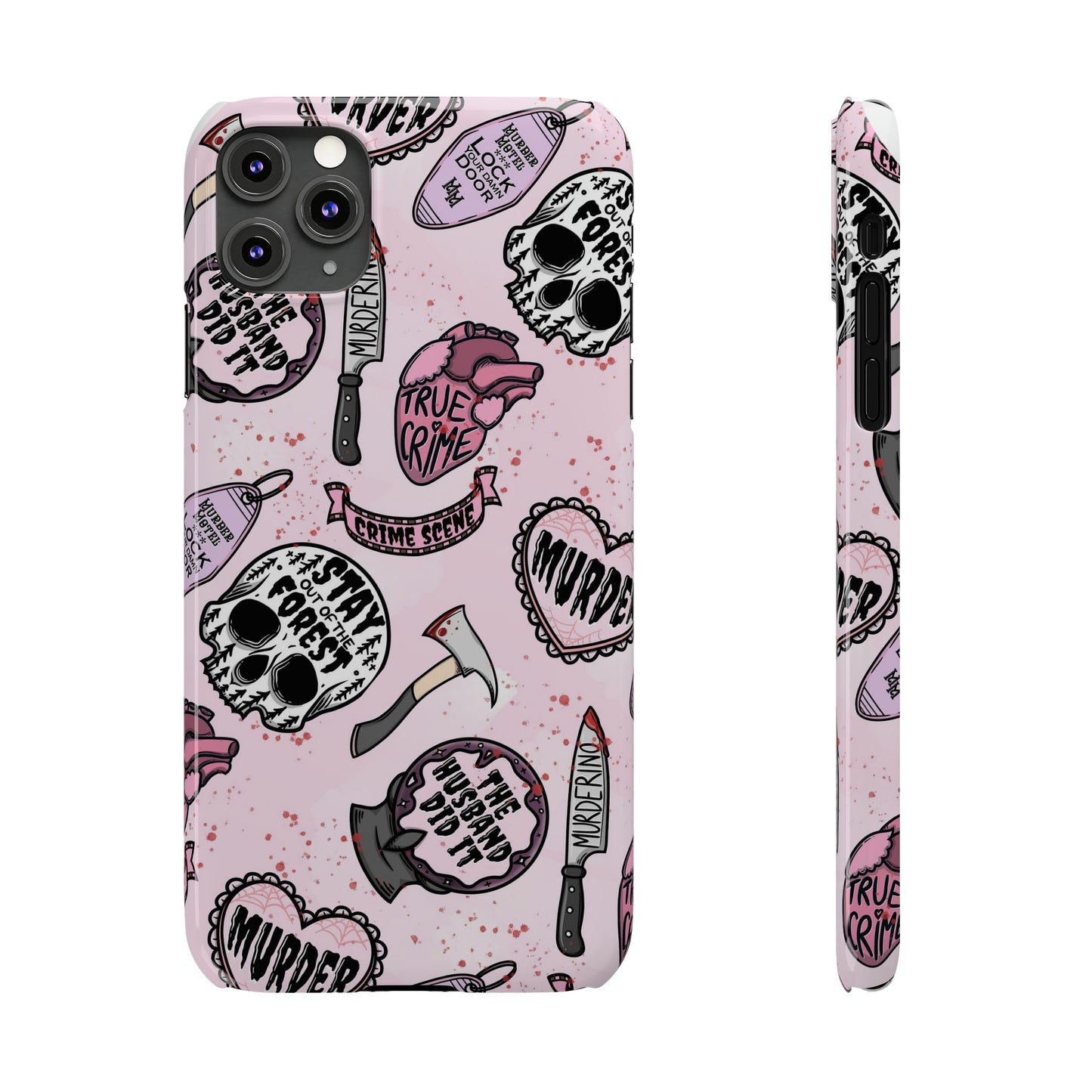 Pink True Crime Slim Phone Cases