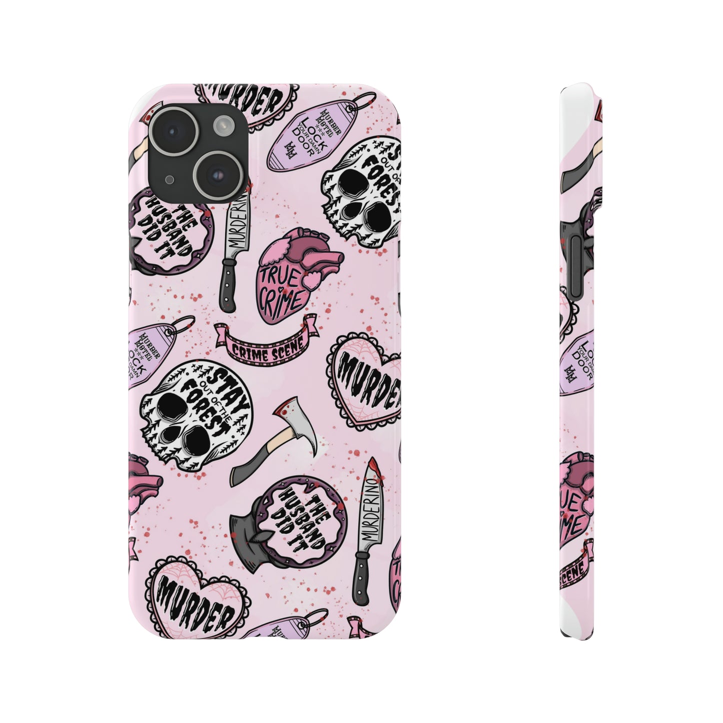 Pink True Crime Slim Phone Cases