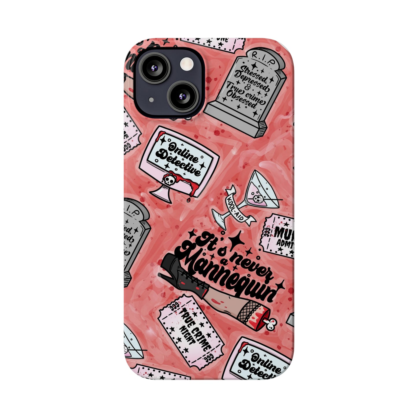 Red True Crime Slim Phone Cases