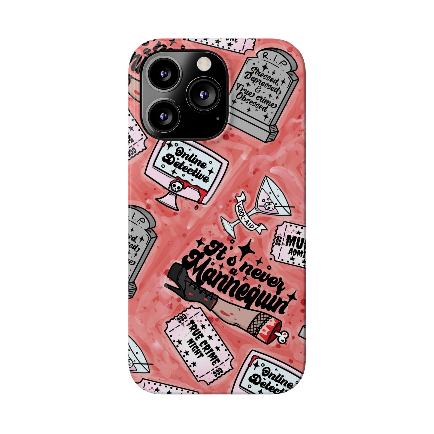 Red True Crime Slim Phone Cases