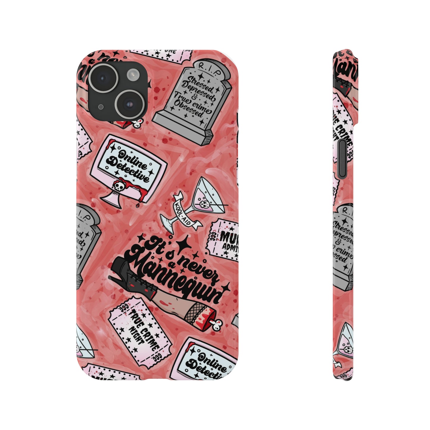 Red True Crime Slim Phone Cases