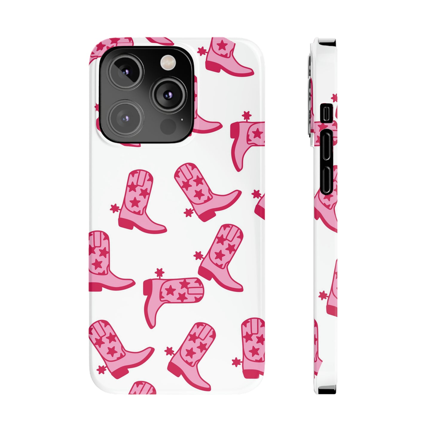 Pink Cowgirl/Cowboy Boots Slim Phone Cases