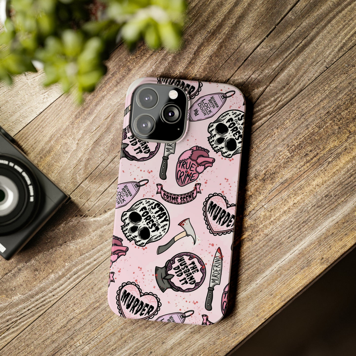 Pink True Crime Slim Phone Cases