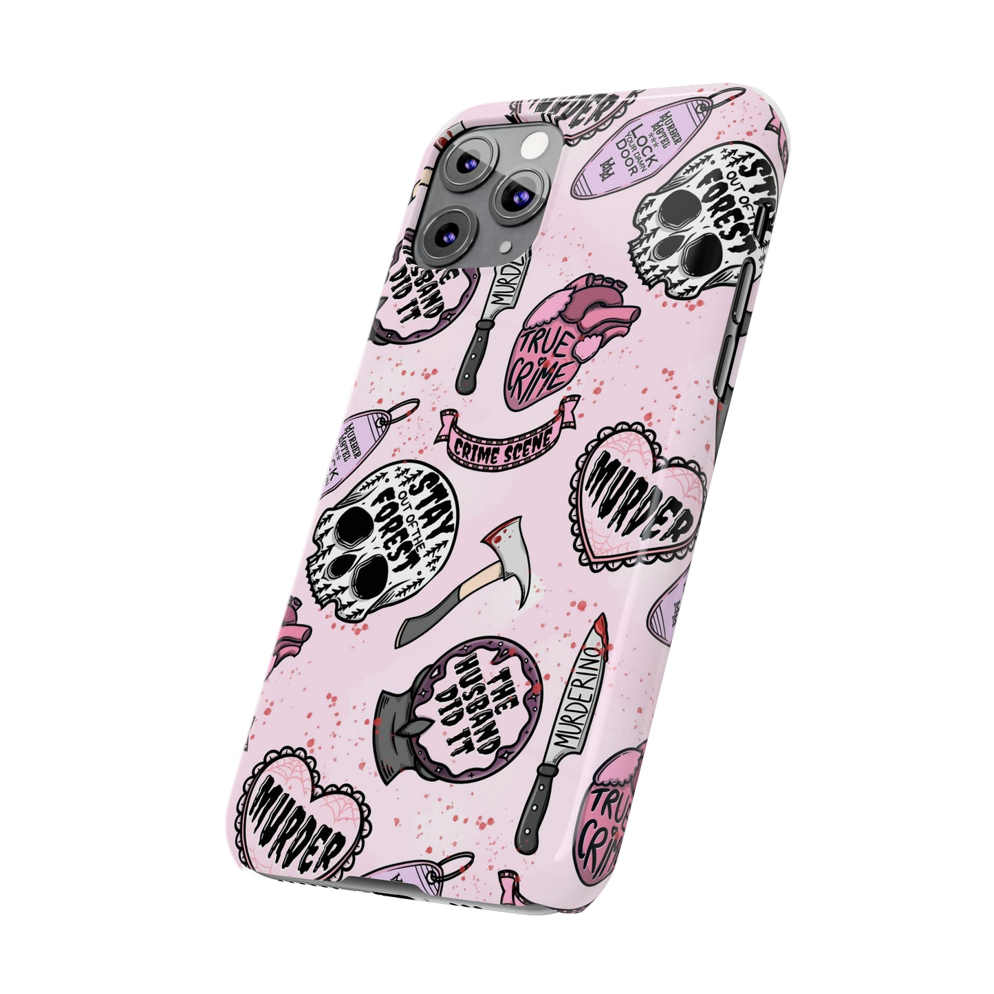 Pink True Crime Slim Phone Cases