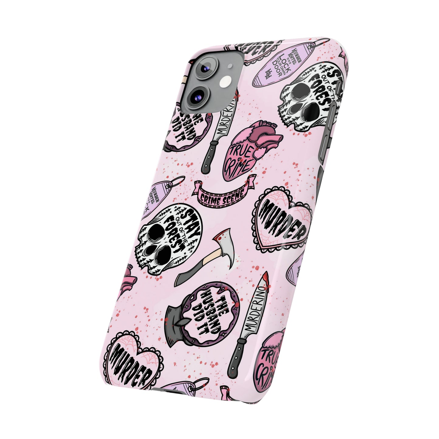 Pink True Crime Slim Phone Cases