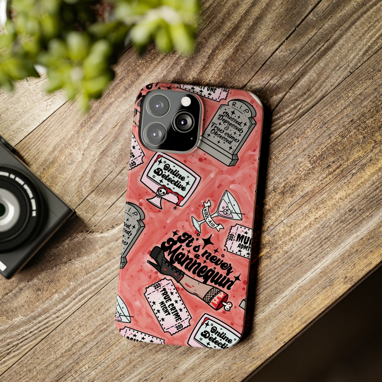 Red True Crime Slim Phone Cases