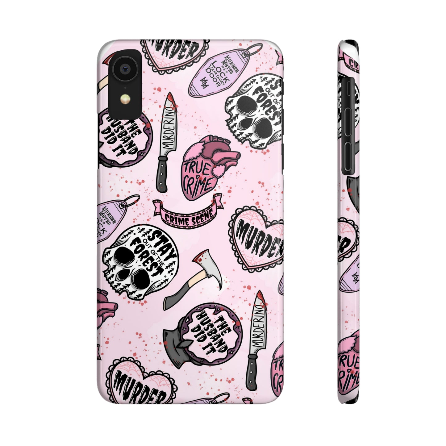 Pink True Crime Slim Phone Cases