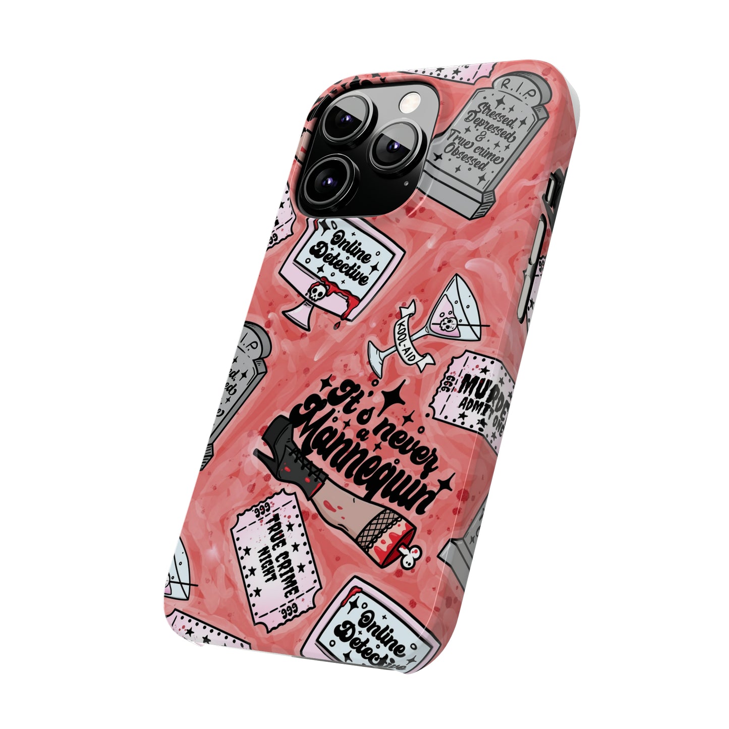 Red True Crime Slim Phone Cases