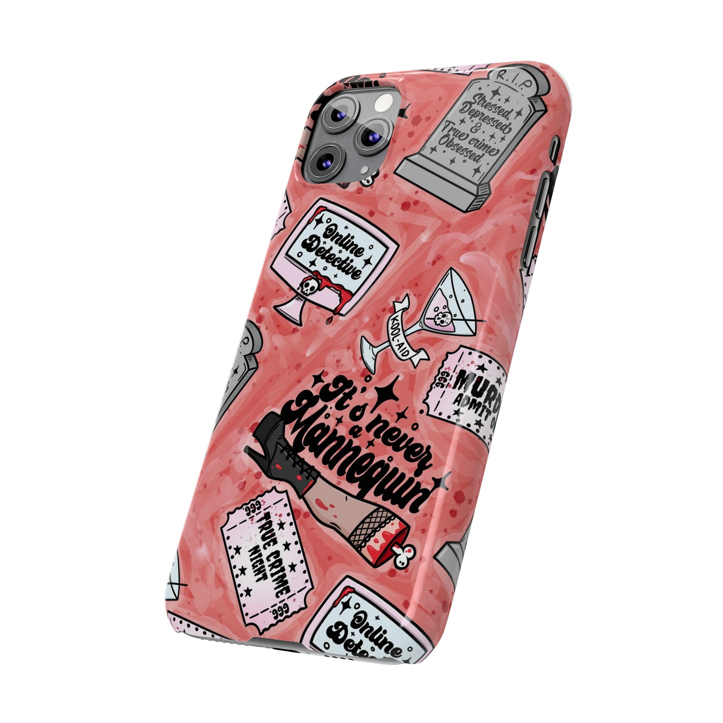 Red True Crime Slim Phone Cases