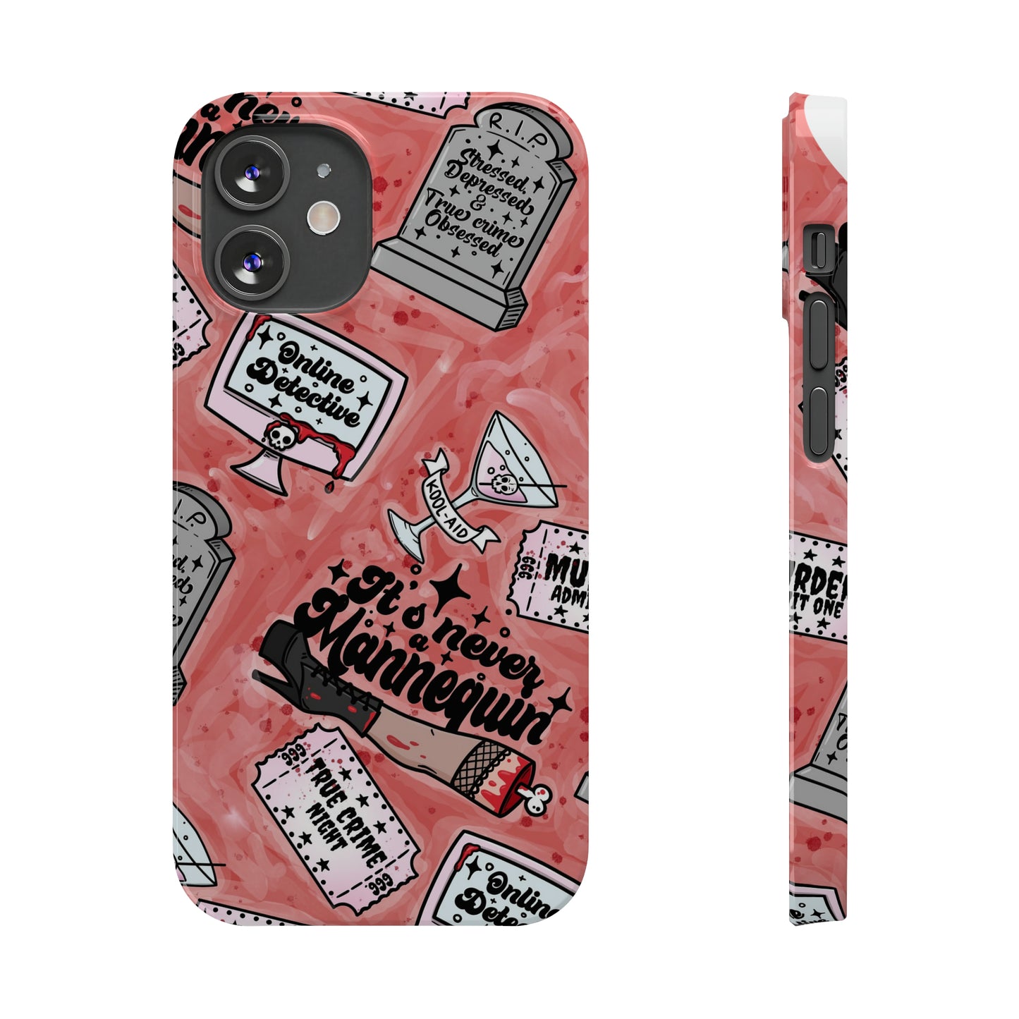 Red True Crime Slim Phone Cases