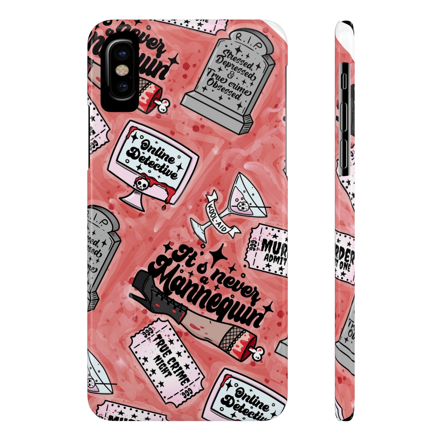 Red True Crime Slim Phone Cases