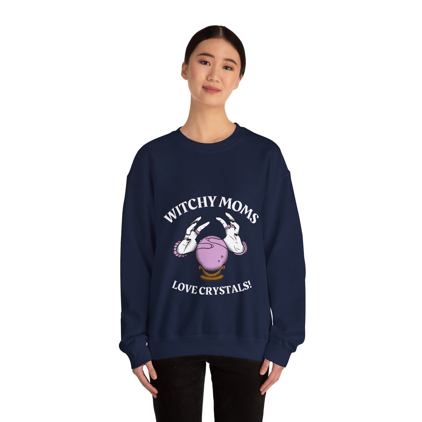 Witchy Moms Love Crystals Crewneck Sweatshirt