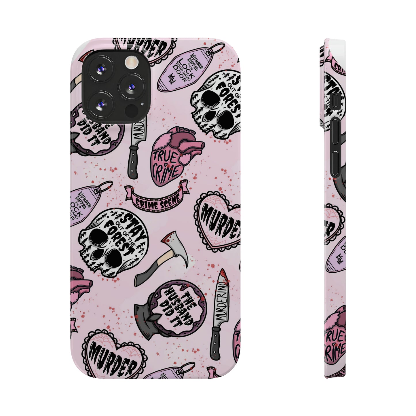 Pink True Crime Slim Phone Cases