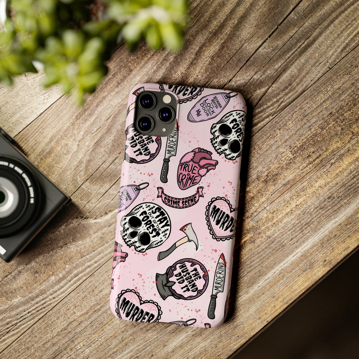 Pink True Crime Slim Phone Cases