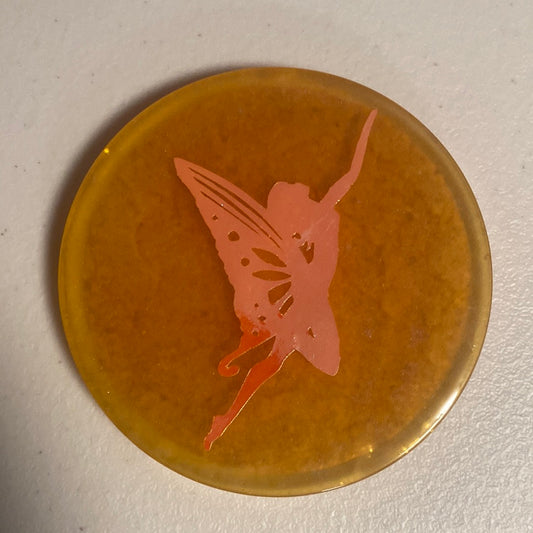 Round Iridescent Fairy Coasters - Handmade with Resin & Cork