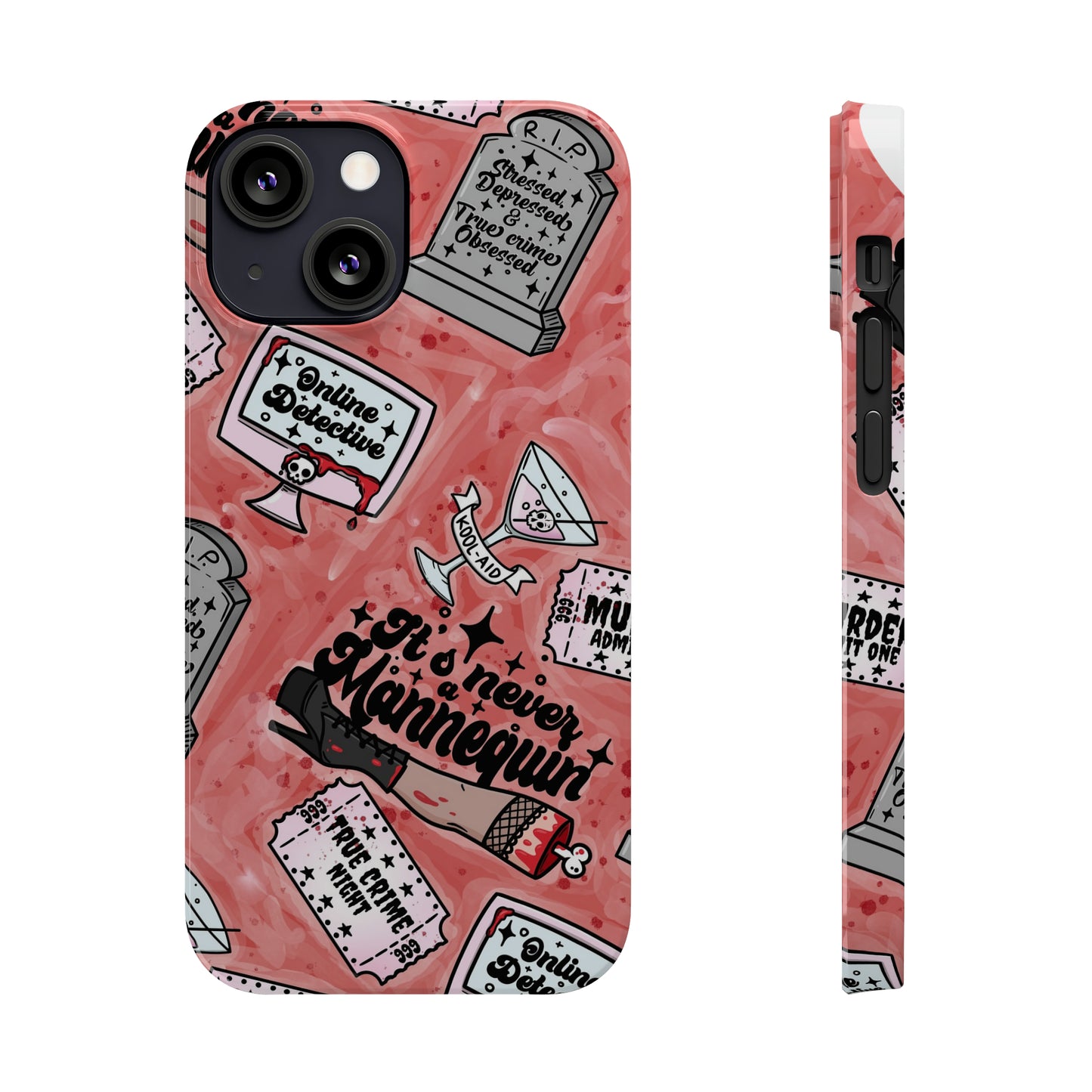 Red True Crime Slim Phone Cases